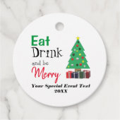 Eet, Drink en wees Merry Bedankjes Labels (Voorkant)