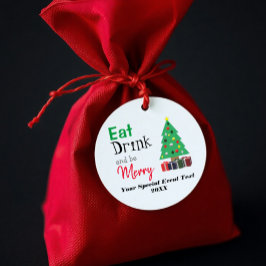 Eet, Drink en wees Merry Bedankjes Labels