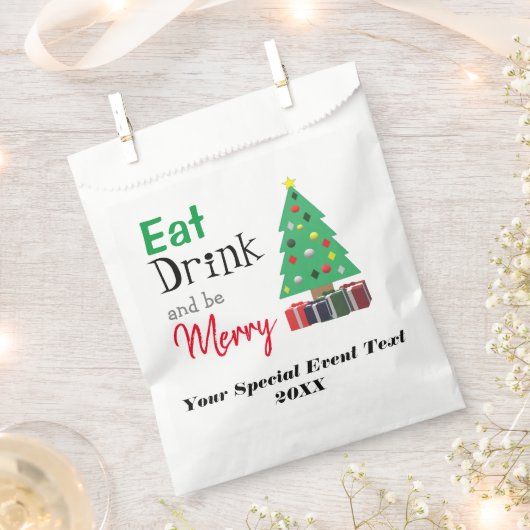Eet, Drink en wees Merry Bedankzakje (Geknipt)