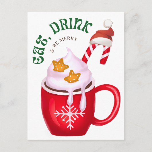 Eet, Drink en wees Merry Briefkaart (Voorkant)