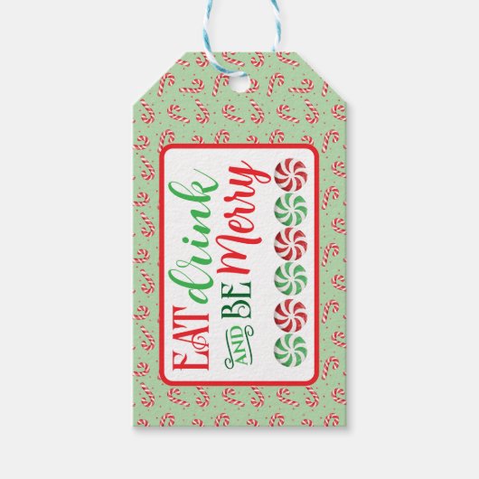 Eet Drink en wees Merry Cadeaulabel (Voorkant)