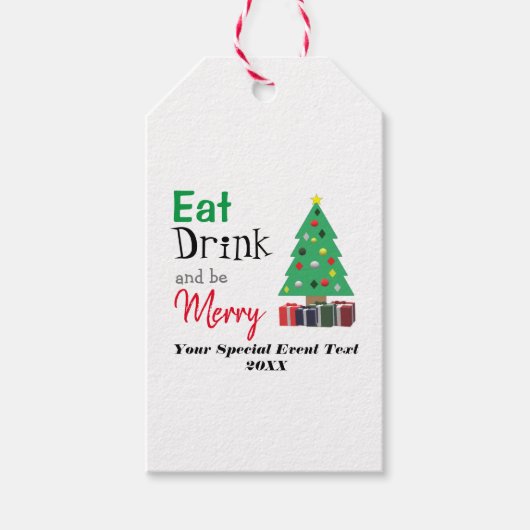 Eet, Drink en wees Merry Cadeaulabel (Voorkant)