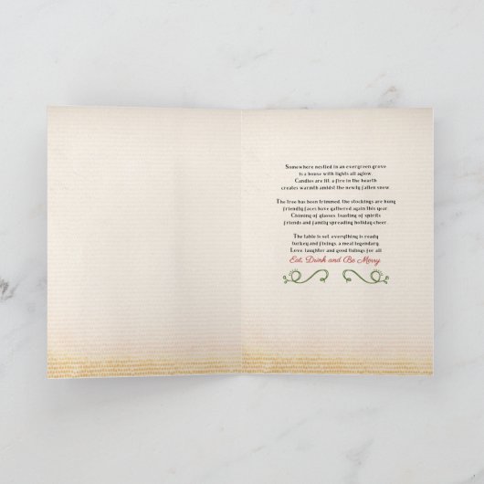 Eet, Drink en wees Merry Feestdagen Kaart (Binnen)