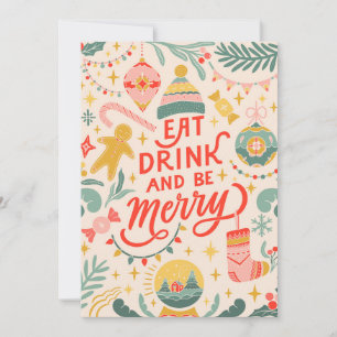 Eet, Drink en wees Merry Feestdagenkaart