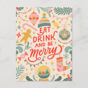Eet, Drink en wees Merry Feestdagenkaart