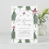 Eet, Drink en wees Merry Festive Trees Kantoor Par Kaart (Staand voorkant)