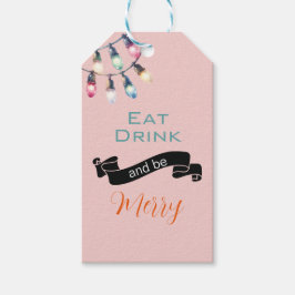 Eet Drink en wees Merry Gift Label Cadeaulabel