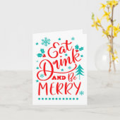 Eet, Drink en wees Merry Kaart (Gele Bloem)