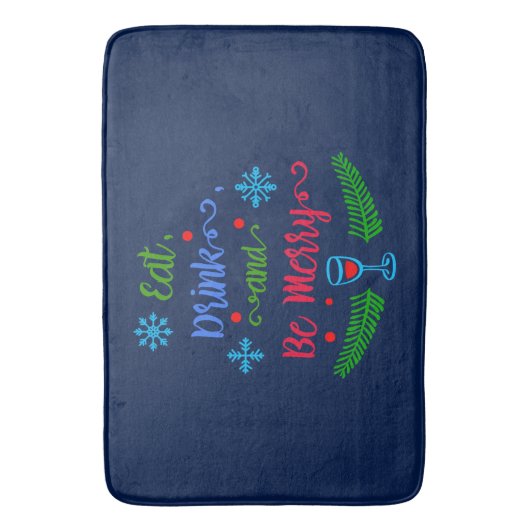 Eet, Drink en wees Merry, kerstfeestdag, ZSSPG Badmat (Voorkant Verticaal)