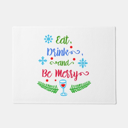 Eet, Drink en wees Merry, kerstfeestdag, ZSSPG Deurmat (Voorkant)