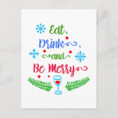 Eet, Drink en wees Merry, kerstfeestdag, ZSSPG Feestdagenkaart (Voorkant)