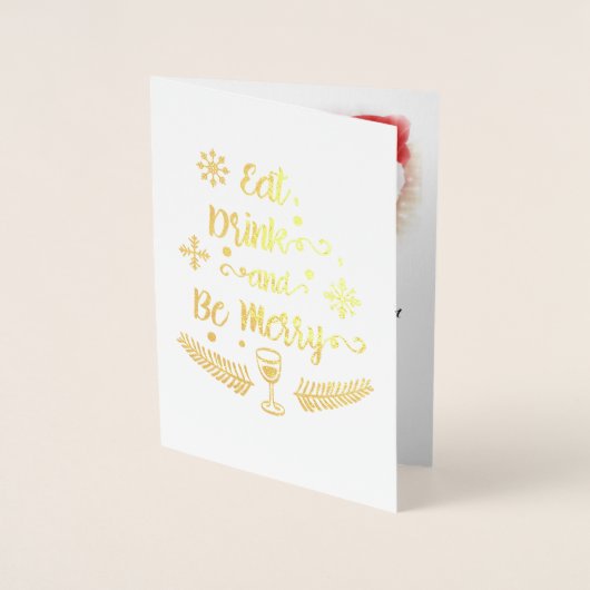 Eet, Drink en wees Merry, kerstfeestdag, ZSSPG Folie Kaarten (Voorkant)