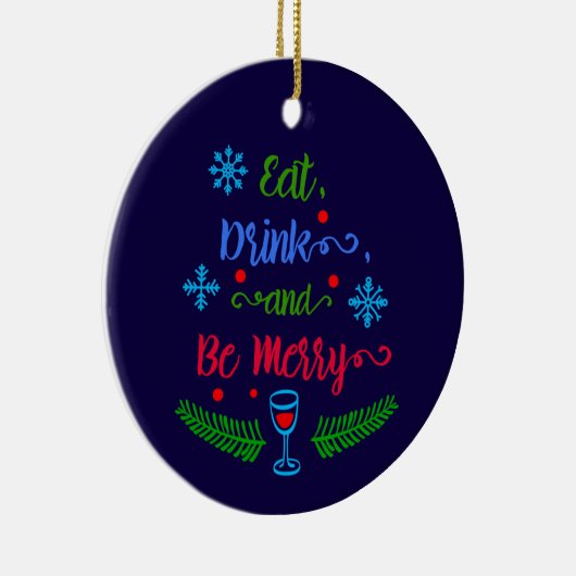 Eet, Drink en wees Merry, kerstfeestdag, ZSSPG Keramisch Ornament (Rechts)