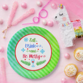 Eet, Drink en wees Merry, kerstfeestdag, ZSSPG Papieren Bordje (Feest)