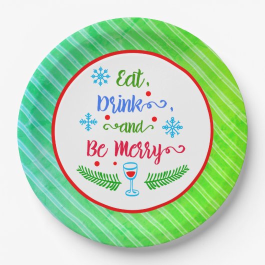 Eet, Drink en wees Merry, kerstfeestdag, ZSSPG Papieren Bordje (Voorkant)