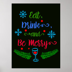 Eet, Drink en wees Merry, kerstfeestdag, ZSSPG Poster