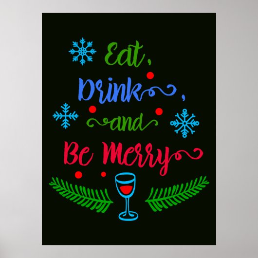 Eet, Drink en wees Merry, kerstfeestdag, ZSSPG Poster (Voorkant)