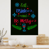 Eet, Drink en wees Merry, kerstfeestdag, ZSSPG Poster (Keuken)