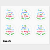 Eet, Drink en wees Merry, kerstfeestdag, ZSSPG Ronde Sticker (Vel)