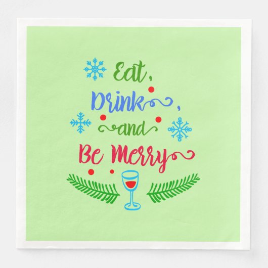 Eet, Drink en wees Merry, kerstfeestdag, ZSSPG Servet (Voorkant)