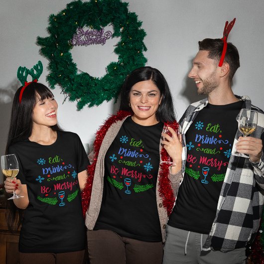 Eet, Drink en wees Merry, kerstfeestdag, ZSSPG T-shirt