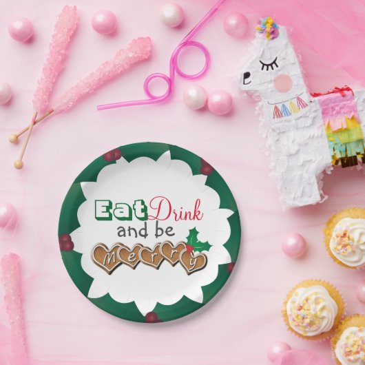 Eet, Drink en wees Merry Papieren Bordje (Feest)