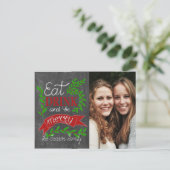 Eet, drink en wees Merry Photo Card Briefkaart (Staand voorkant)