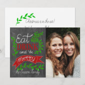 Eet, drink en wees Merry Photo Card Kaart (Voorkant / Achterkant)