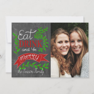 Eet, drink en wees Merry Photo Card Kaart