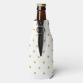 Eet Drink en wees Merry - polka dot design Flesjeskoeler (Fles Achterkant)