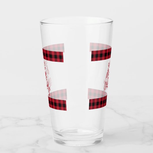 Eet Drink en wees Merry Red en Black Buffalo Play Glas (Links)