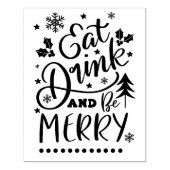 Eet Drink en wees Merry Rubberstempel (Afrduk)