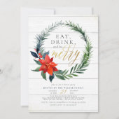 Eet Drink en wees Merry | Rustige houtbinnenpartij Kaart (Voorkant)