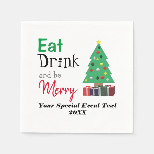 Eet, Drink en wees Merry Servet (Voorkant)