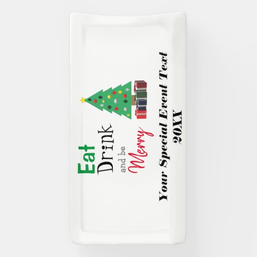 Eet, Drink en wees Merry Spandoek (Verticaal)