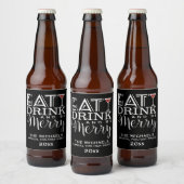 Eet, Drink en wees Merry, Stripes Bier Etiket (Flessen)