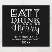 Eet, Drink en wees Merry, Stripes Bier Etiket (Enkel label)