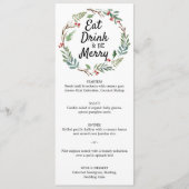 Eet Drink en wees prettig kerstdiner Menu (Voorkant)