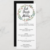 Eet Drink en wees prettig kerstdiner Menu (Voorkant / Achterkant)