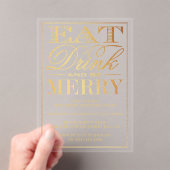Eet, Drink en wees prettig kerstfeest Acryl Uitnodigingen (Insitu (Draagbaar))