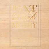 Eet, Drink en wees prettig kerstfeest Acryl Uitnodigingen (Voorkant)