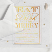 Eet, Drink en wees prettig kerstfeest Acryl Uitnodigingen