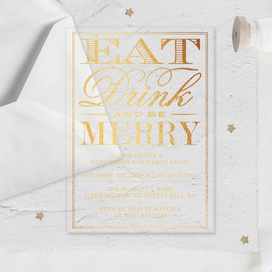 Eet, Drink en wees prettig kerstfeest Acryl Uitnodigingen