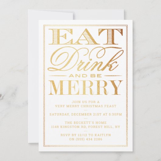 Eet, Drink en wees prettig kerstfeest Kaart (Voorkant)