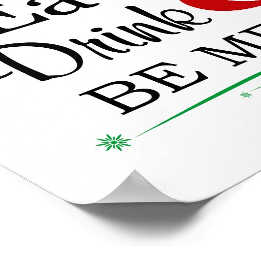 Eet, Drink en wees prettige kerstkunst Poster (Hoek)