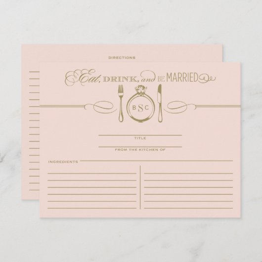 Eet Drink en wees samen Blush en Gold Recipe (Voorkant / Achterkant)