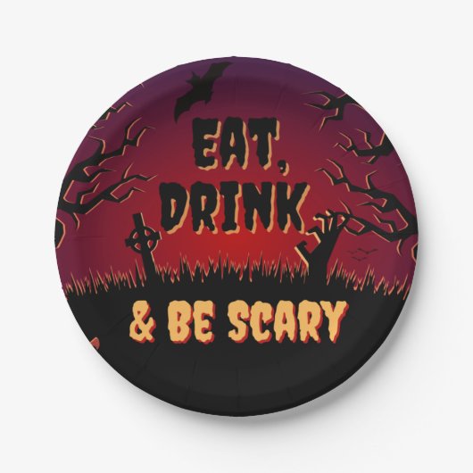 Eet, Drink en wees schitterend Bord van halloween (Voorkant)