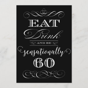 Eet Drink en wees sensationeel 60 verjaardagsfeest Kaart