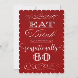 Eet Drink en wees sensationeel 60 verjaardagsfeest Kaart
