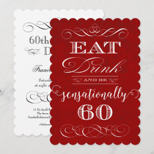 Eet Drink en wees sensationeel 60 verjaardagsfeest Kaart